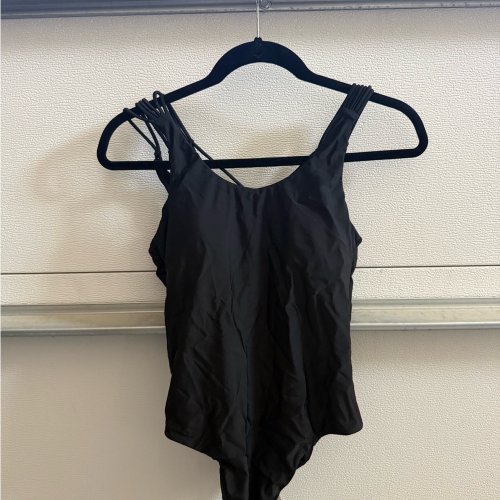 Altar'd State Black One-Piece Swimsuit with Multi-Strap Shoulder Detail